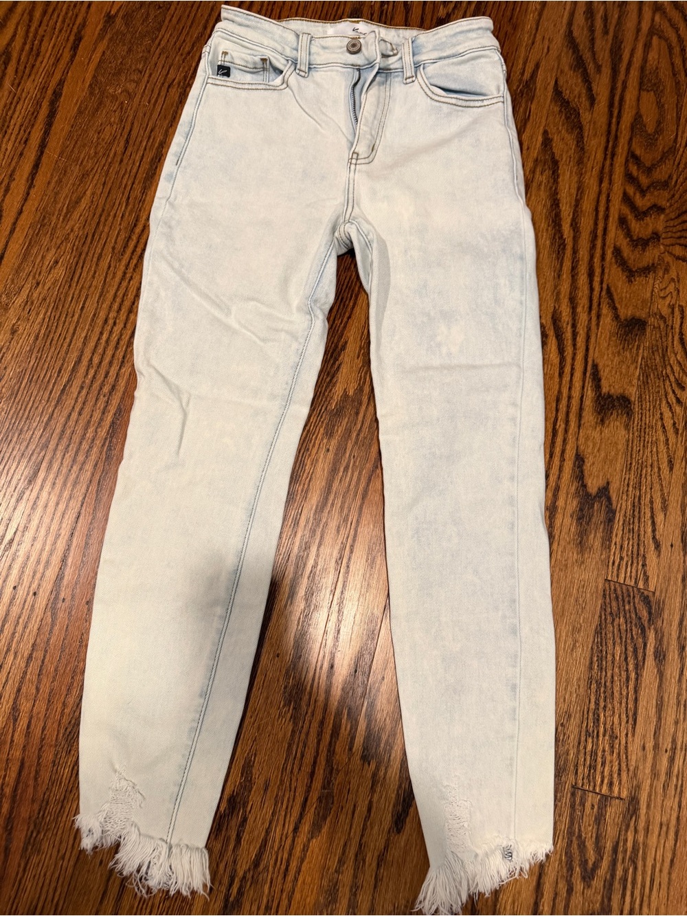 KanCan Pale Blue Skinny Jeans with Frayed Hem